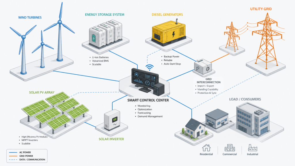 smart microgrid diagram style